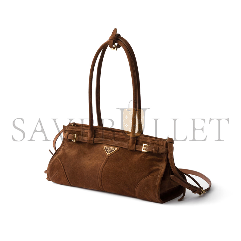 PRADA BONNIE MEDIUM SUEDE HANDBAG 1BA426 (32*15.5*12cm) PRADA BONNIE MEDIUM SUEDE HANDBAG 1BA426 (32*15.5*12cm)